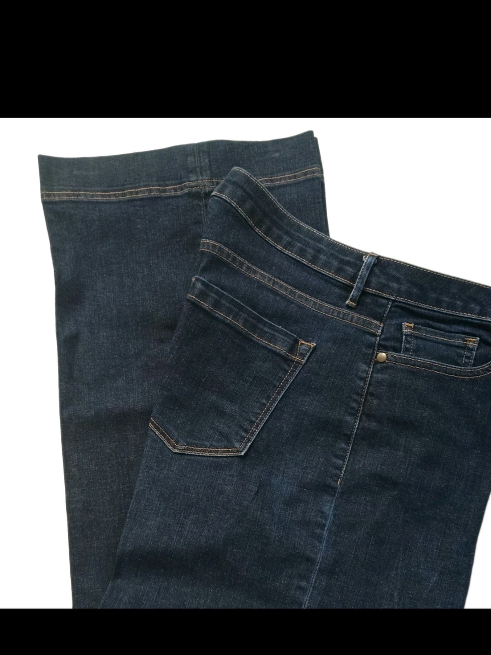 Ann Mashburn Jeans Womens 30 Dark Blue Wash Wide Leg Denim Classic Quiet Luxury
